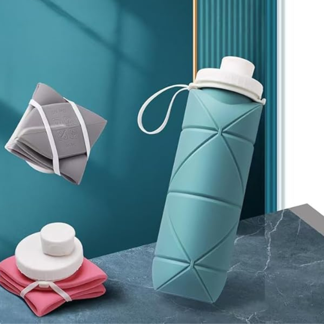 botella de agua plegable de silicona