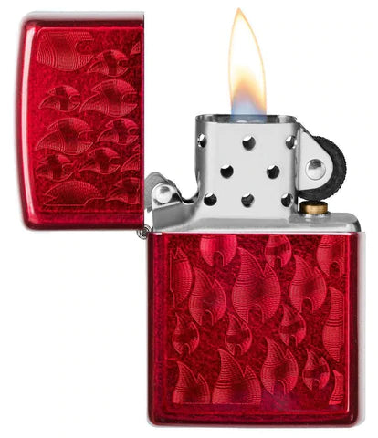 Fosforera Zippo Roja llamas -Estilo, potencia y Actitud