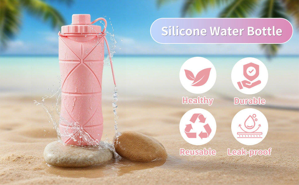 botella de agua plegable de silicona