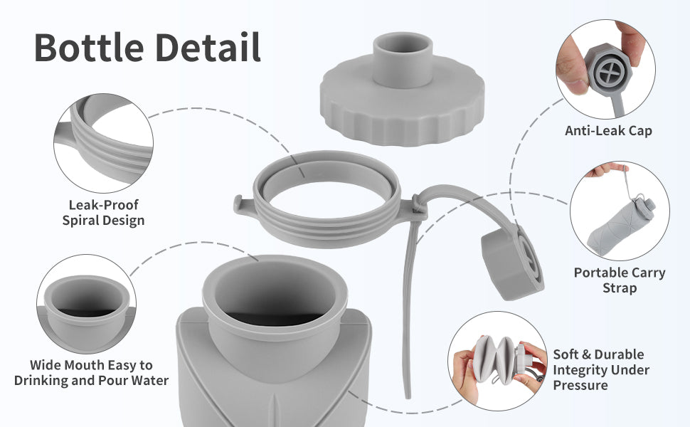 botella de agua plegable de silicona